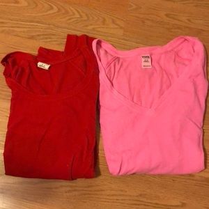 Two PINK Thermal Long Sleeve